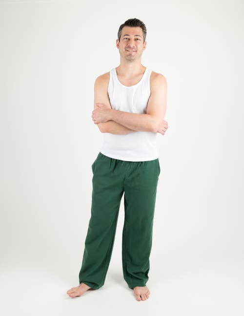 Leveret Cotton Flannel Holiday Pajama Pants In Green