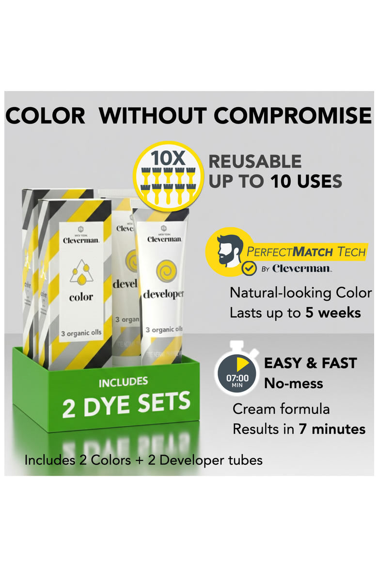 2X Pack Reusable Beard & Hair Dye Kit, Alternate, color, Dark Blond