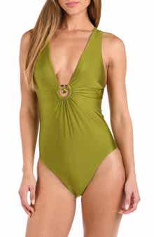 Sunshine 79 Solids Plunge One-Piece Swimsuit