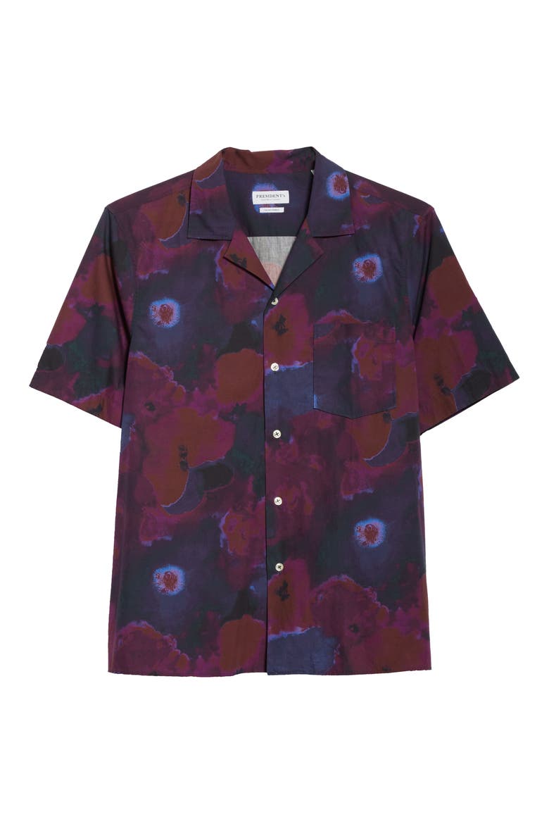 Rangi P's Short Sleeve Button-Up Camp Shirt, Alternate, color, BLUE/NAVY