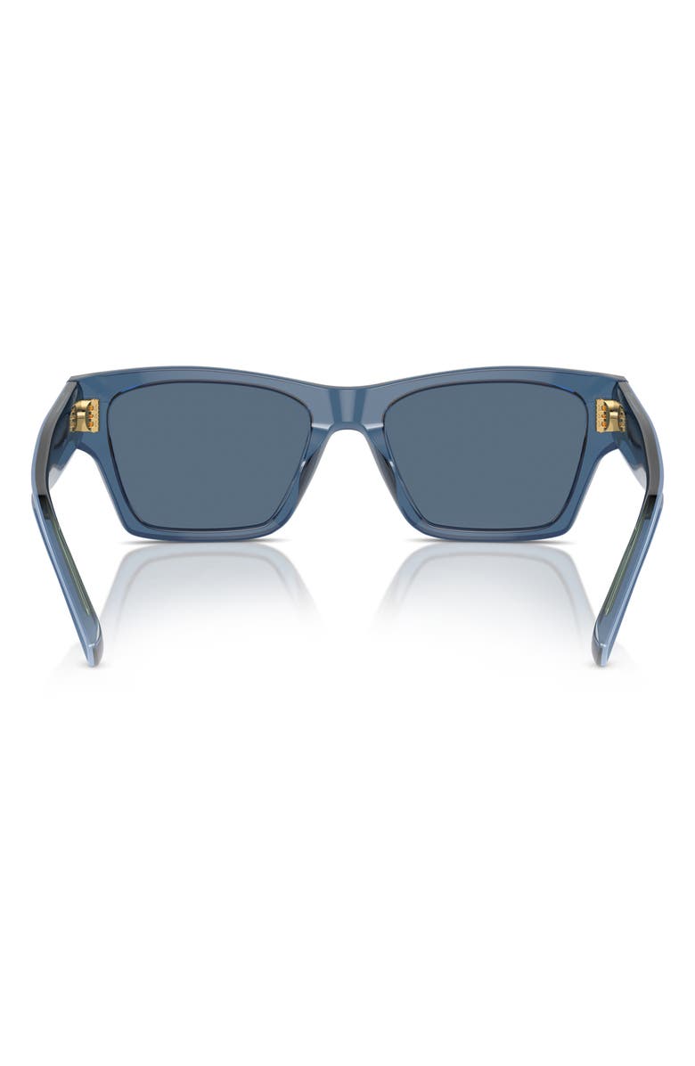Tory Burch 53mm Rectangular Sunglasses, Alternate, color, Dark Blue