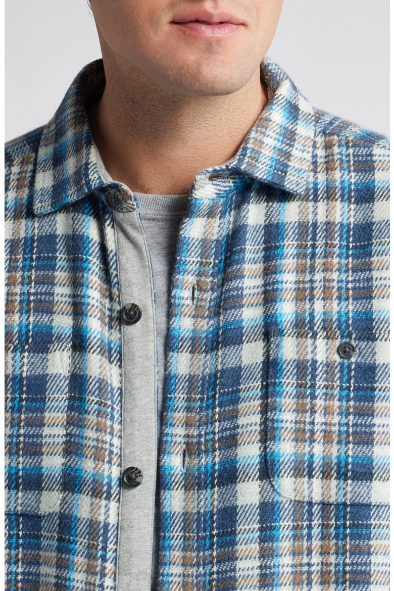 Opry Plaid Brushed Twill Shirt Jacket, Alternate, color, LAGUNA BLUE