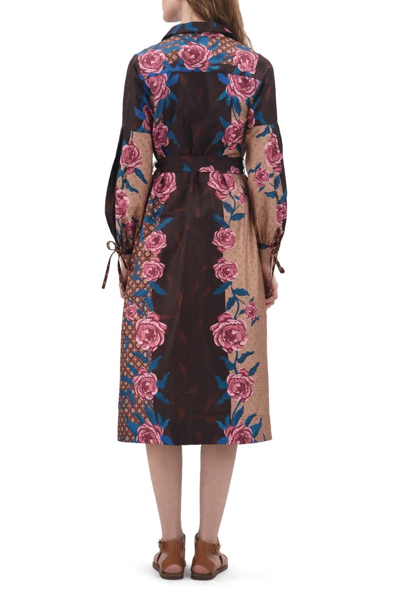 Alicia Long Sleeve Midi Shirtdress, Alternate, color, BLACK/ PINK