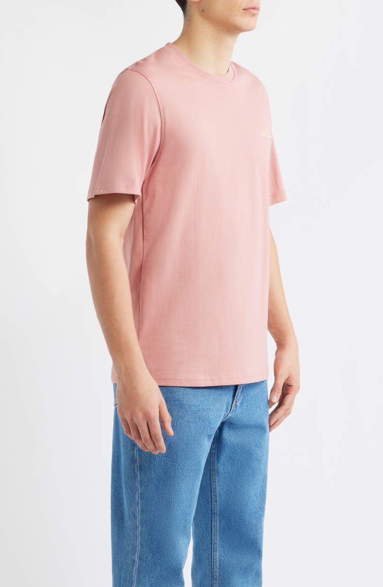 Les Deux Wild Flower Embroidered Organic Cotton T-Shirt, Alternate, color, Ash Rose Pink