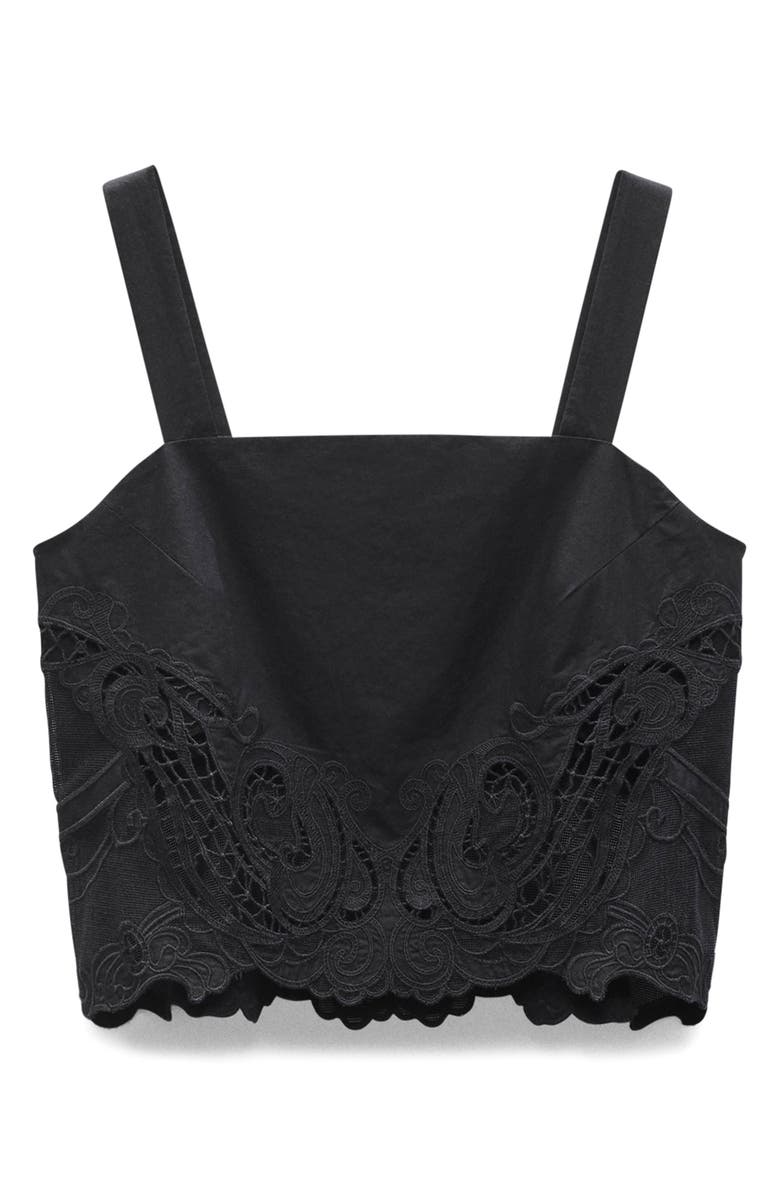 rag & bone Clem Embroidered Trim Cotton Tank, Alternate, color, 
