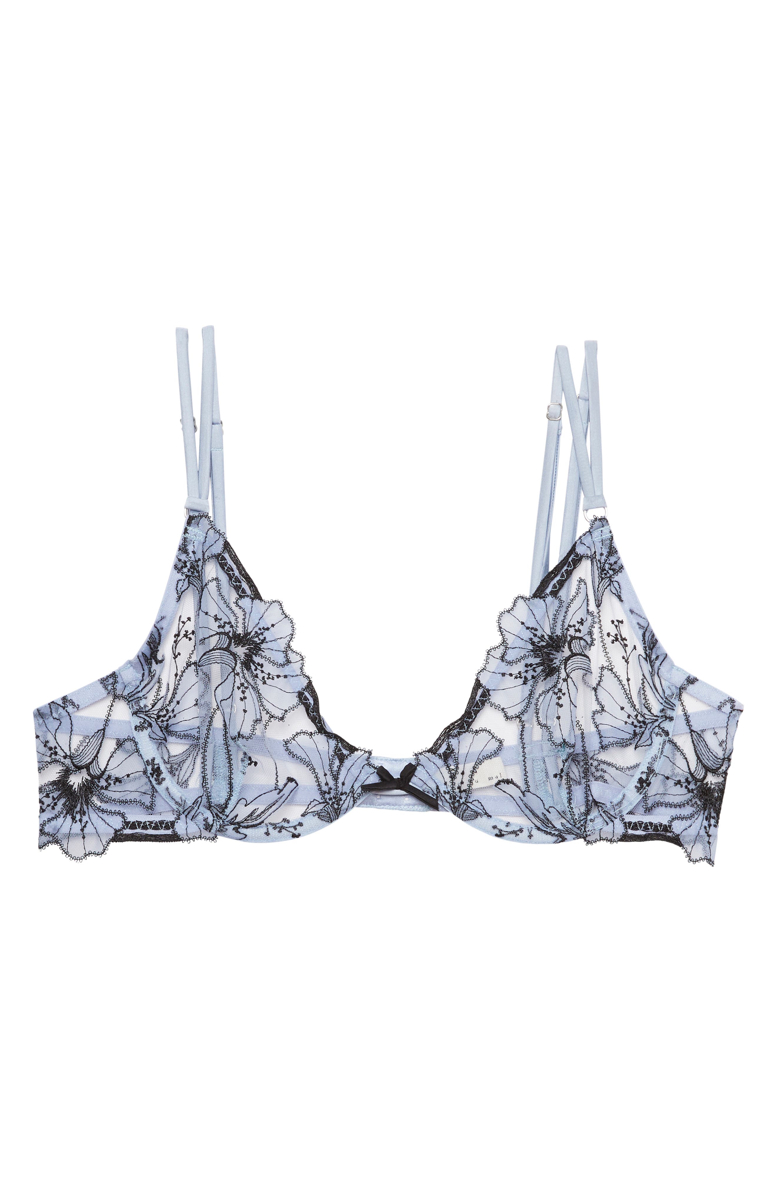 Fleur Du Mal Harper Embroidered Underwire Demi Bra