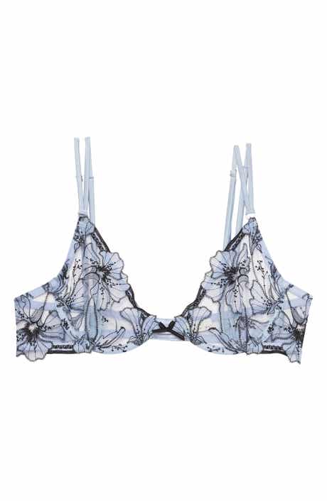 Fleur Du Mal Harper Embroidered Underwire Demi Bra