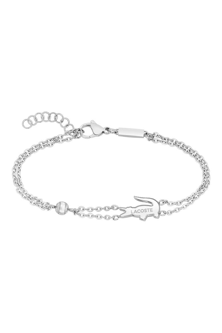 Crocodile Station Bracelet, Alternate, color, SILVER