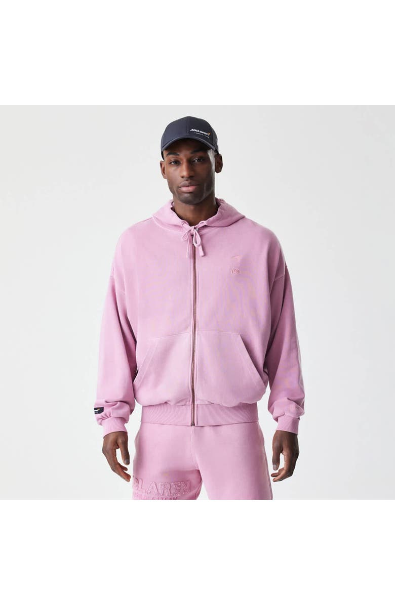 New Era Men's New Era  Pink McLaren F1 Team Acid Washed Full-Zip Hoodie, Main, color, 