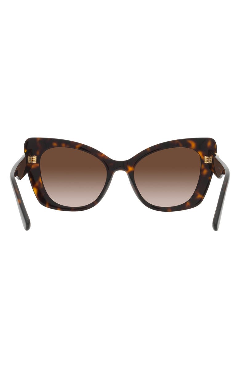 Dolce&Gabbana 53mm Gradient Butterfly Sunglasses, Alternate, color, Havana