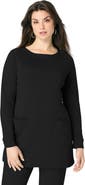 Roaman's Snap Button Boatneck Soft Knit Tunic
