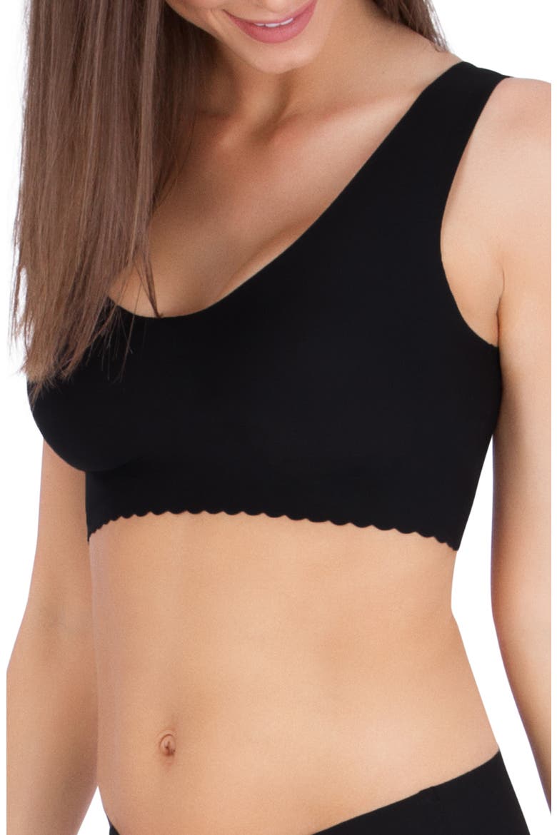 Comfy Seamless Scoop Neck Bra, Alternate, color, BLACK