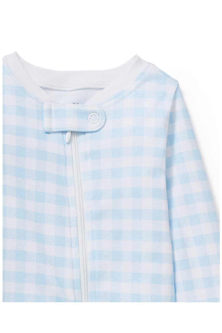 Gingham Pima Cotton Footie Romper, Alternate, color, BLUE