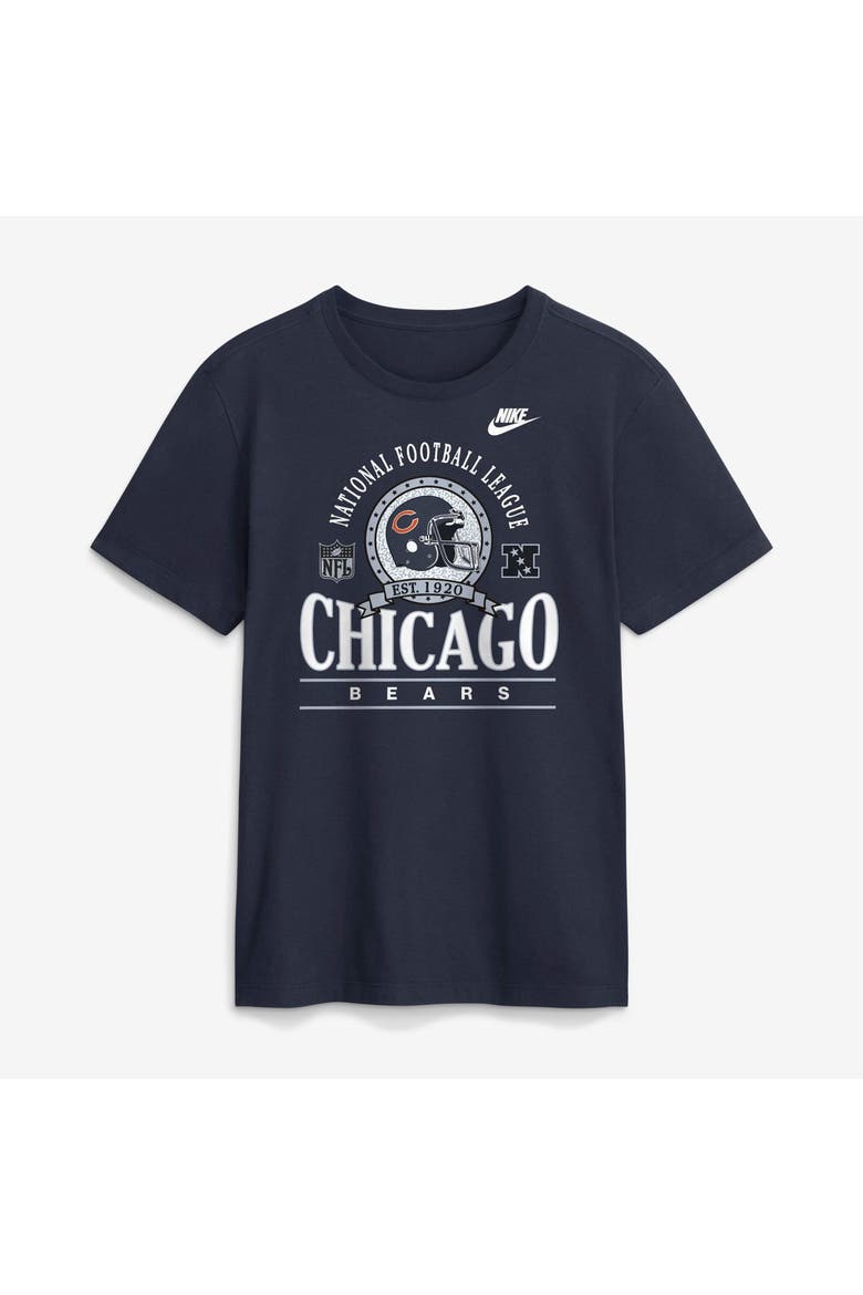 Men's Nike Navy Chicago Bears Rewind Team Spirit Essential Cotton T-Shirt, Alternate, color, Navy