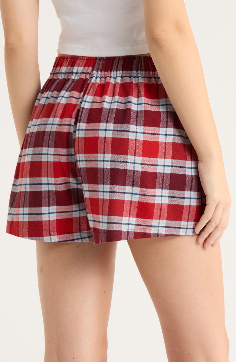 Lunya Brushed Flannel Pajama Shorts, Alternate, color, Rustle Plaid