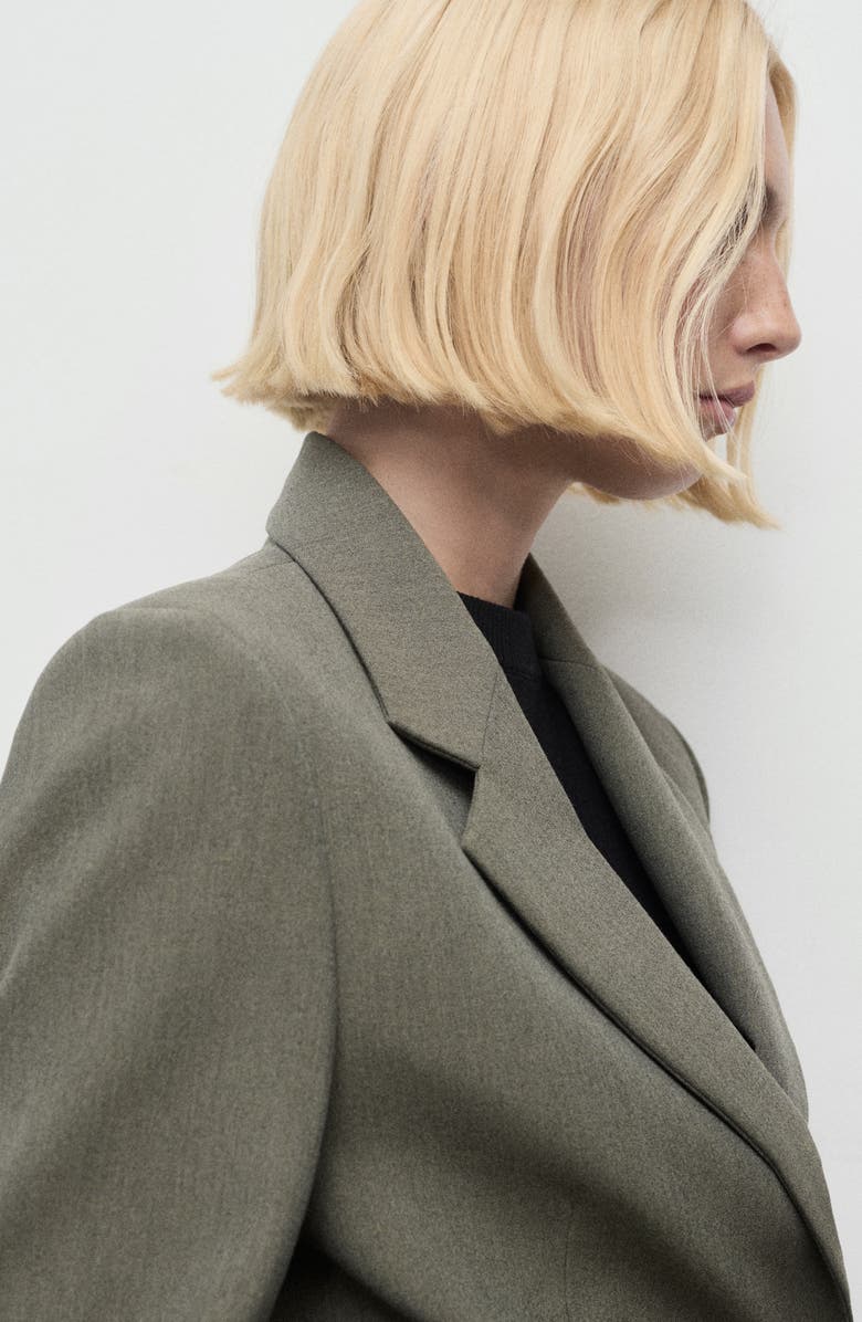 MANGO Straight Fit One-Button Suit Blazer, Alternate, color, Pastel Green