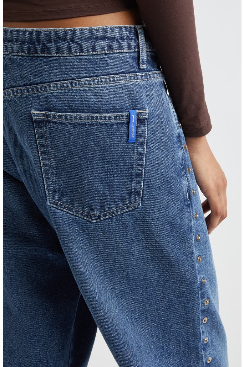 Crowd Rivet Studded Boyfriend Jeans, Alternate, color, DENIM