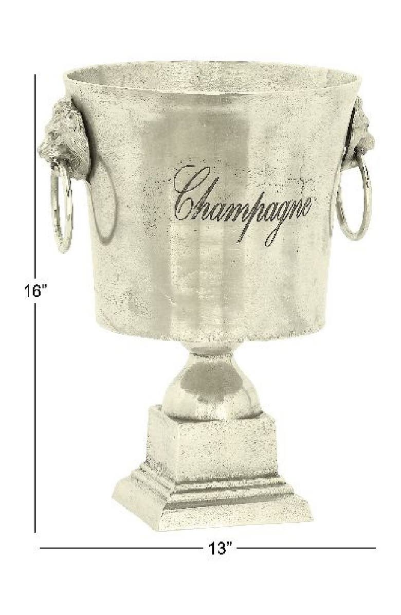 SONOMA SAGE HOME Silver Aluminum Champagne 2 Bottle Ice Bucket with Champagne Text, Alternate, color, 