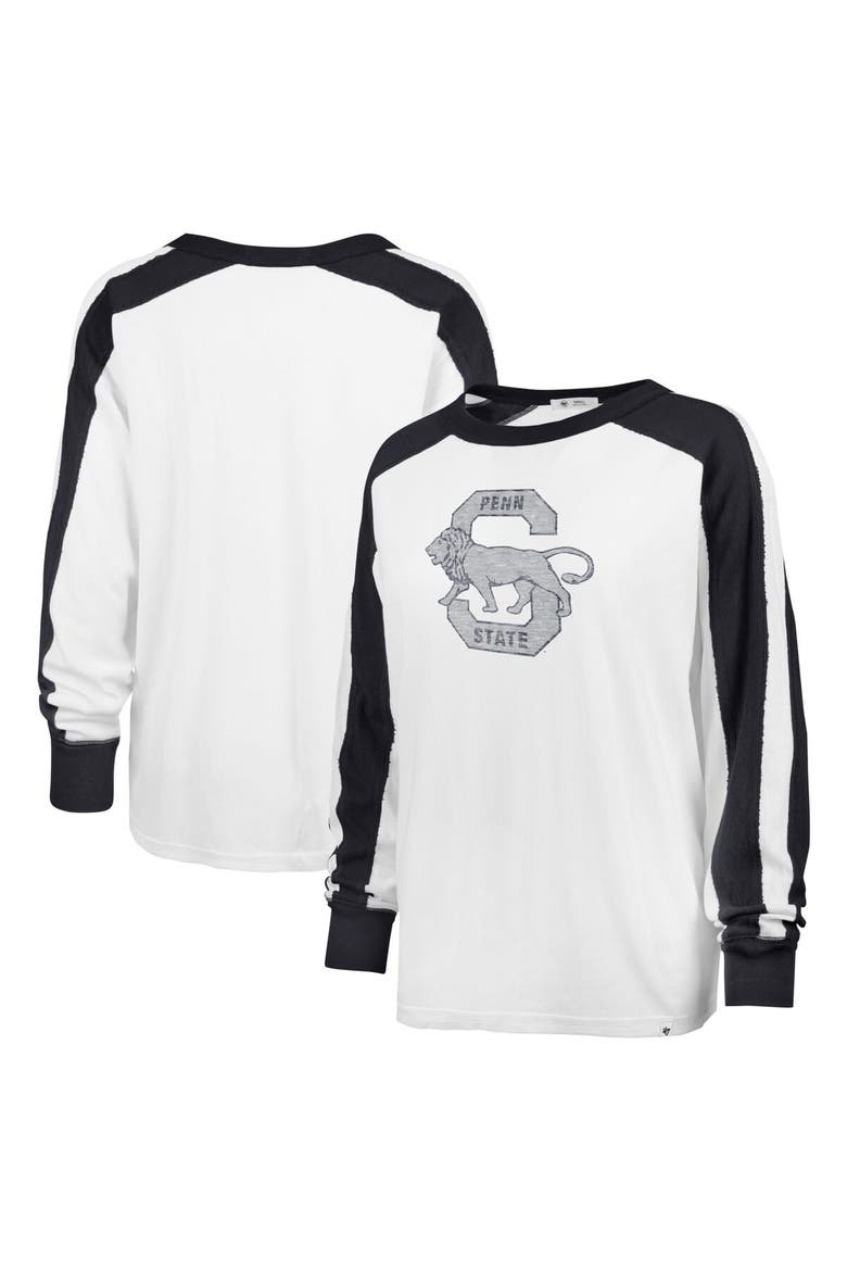 Women's '47 White Penn State Nittany Lions Premier Caribou Raglan Long Sleeve T-Shirt, Main, color, White
