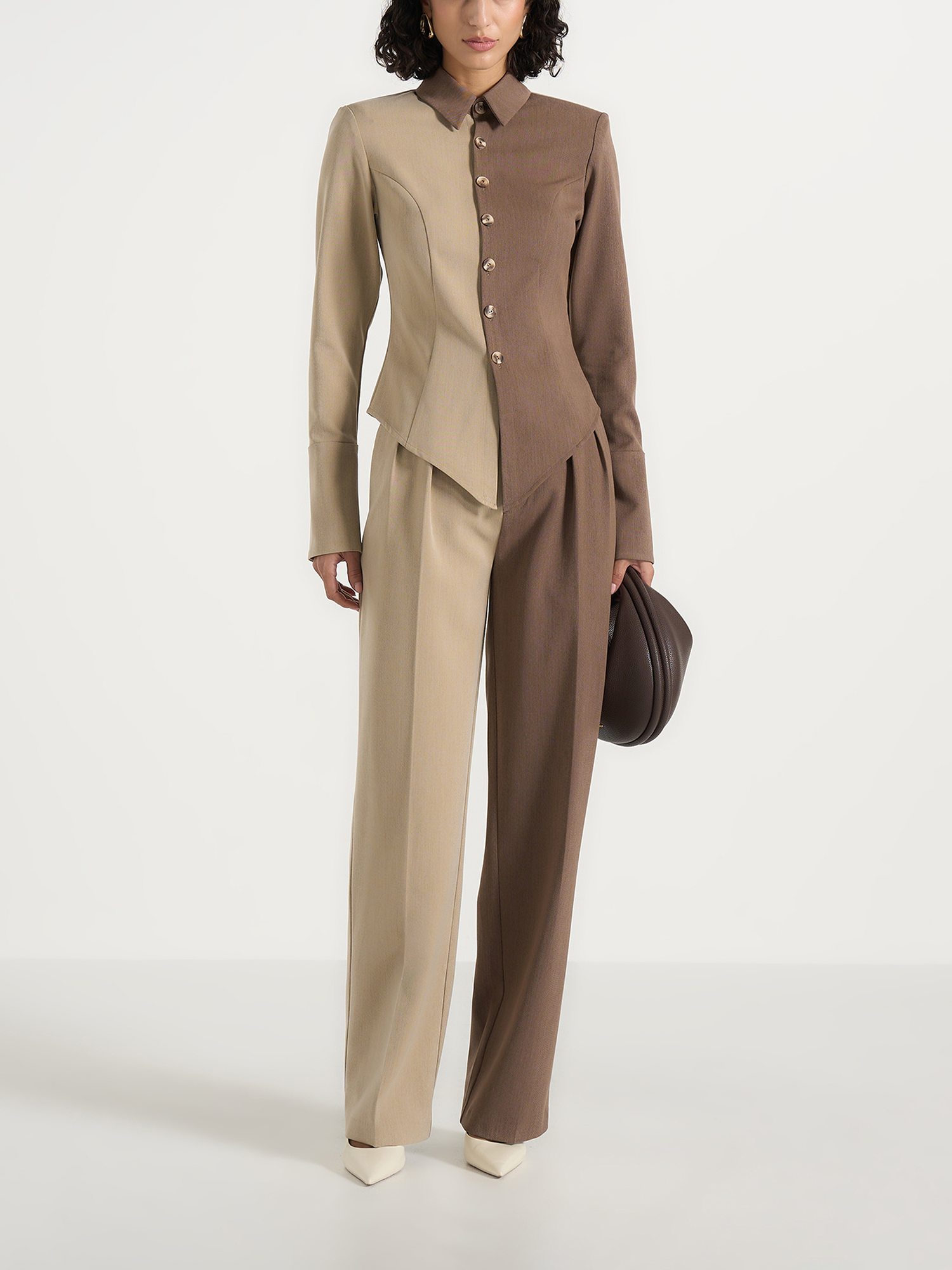 Manière De Voir Sonia Two Tone Tailored Shirt (Women) | Nordstrom