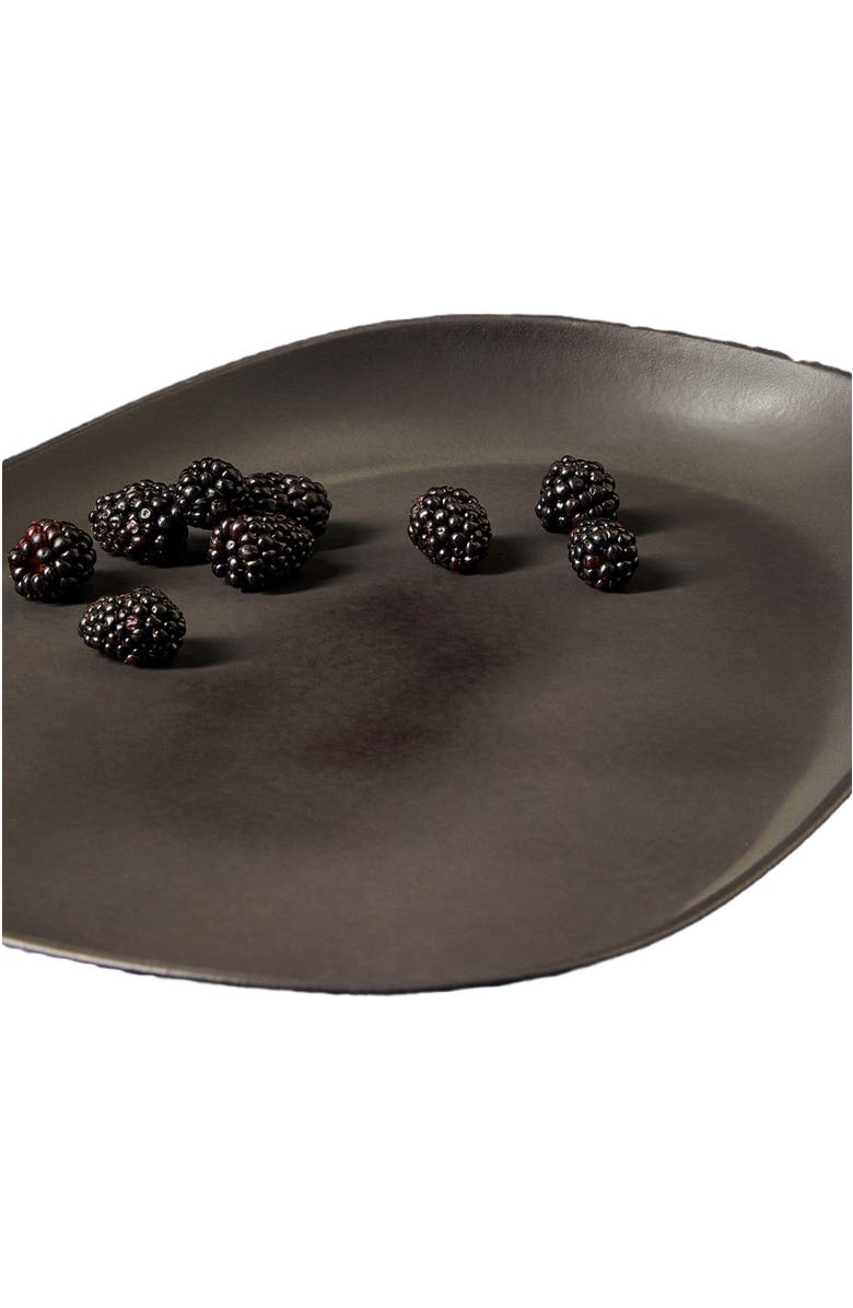 Gharyan Stoneware Stoneware Long Serving Platter, Alternate, color, Black