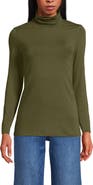 Lands' End Lightweight Jersey Skimming Long Sleeve Turtleneck