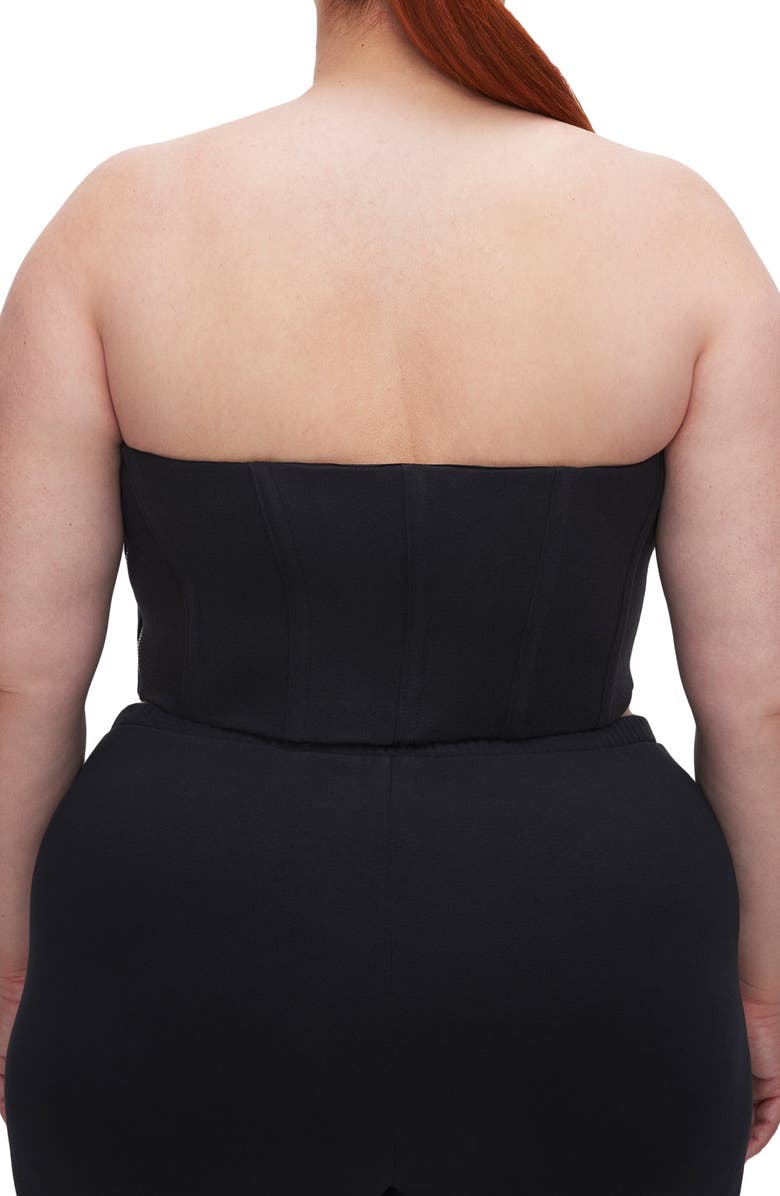 Good American Strapless Brushed Fleece Corset Top, Alternate, color, 