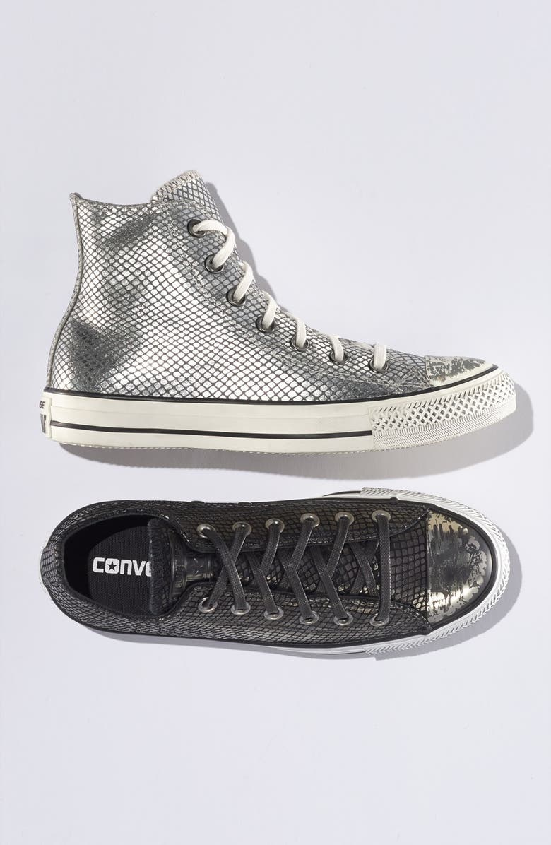Converse Chuck Taylor<sup>®</sup> All Star<sup>®</sup> Snake Print Leather High Top Sneaker, Main, color,