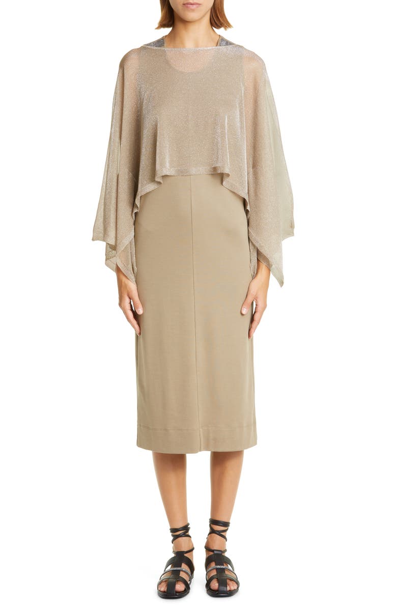 Fabiana Filippi Metallic Cape Sweater, Alternate, color, 