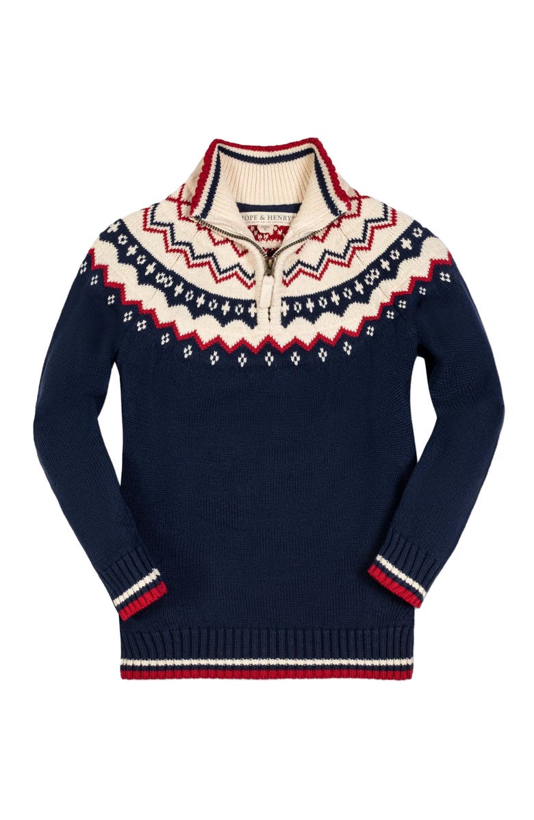 Hope & Henry Baby Boys' Organic Half Zip Ski Sweater, Infant, Main, color, 