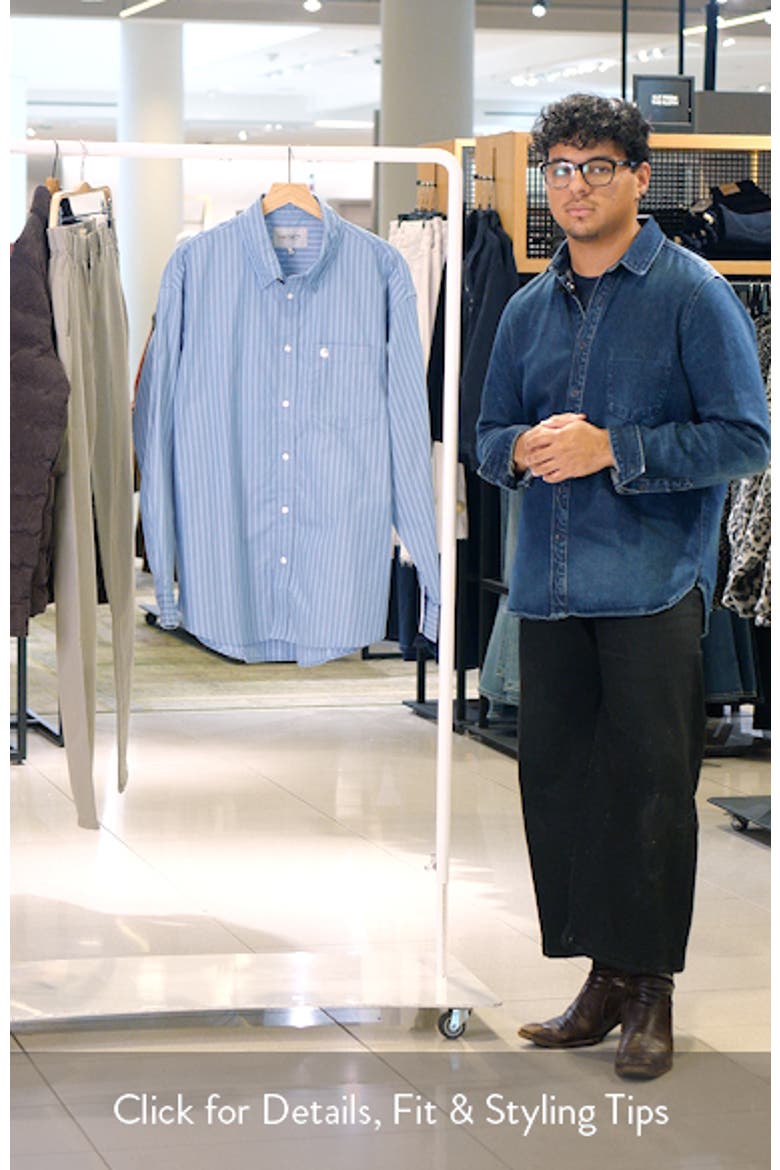 Keene Stripe Cotton Poplin Button-Up Shirt video