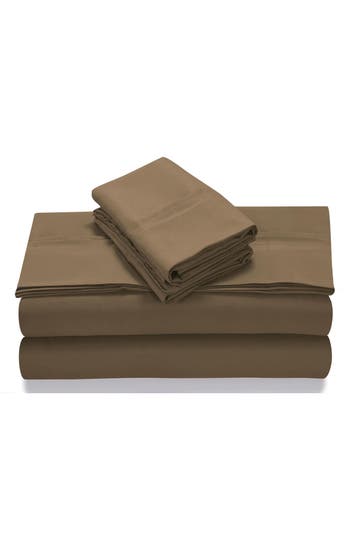 Azores Home 110 Gsm Extra Deep Pocket Sheet Set In Chocolate