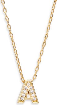 Nordstrom Pavé Cubic Zirconia Initial Necklace