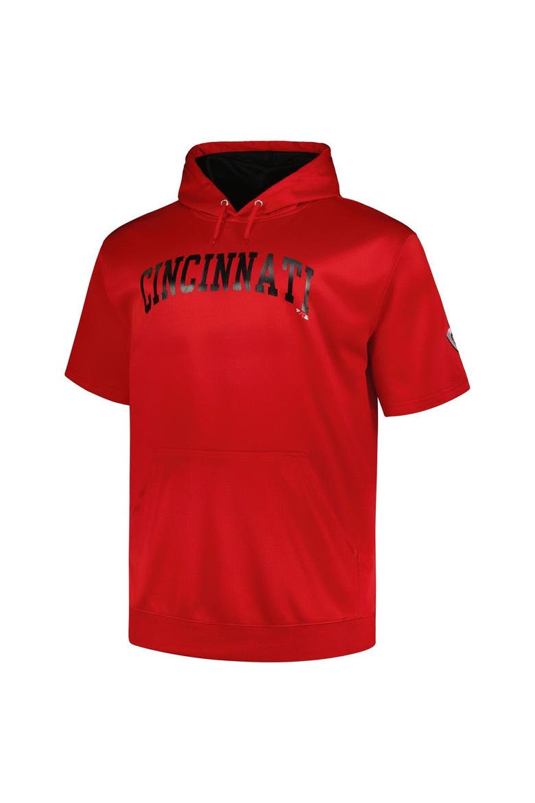 Men's Profile Red Cincinnati Reds Big & Tall Contrast Short Sleeve Pullover Hoodie, Alternate, color, Red