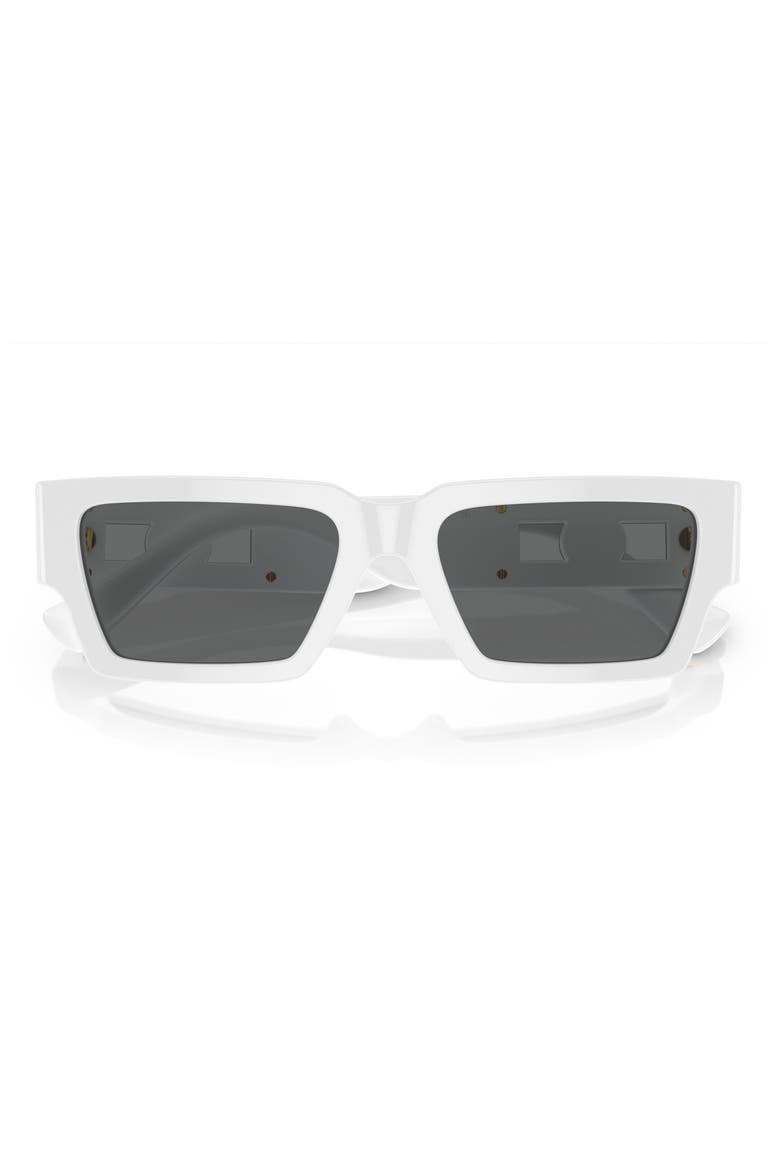 54mm Rectangular Sunglasses, Alternate, color, WHITE