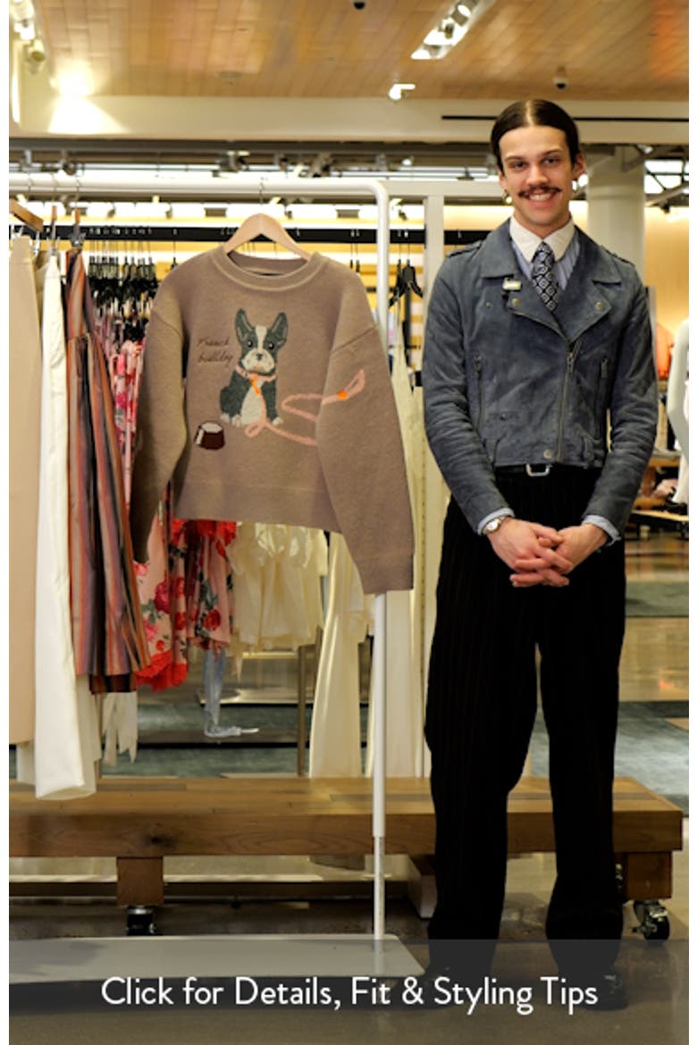 Embroidered French Bulldog Intarsia Sweater video