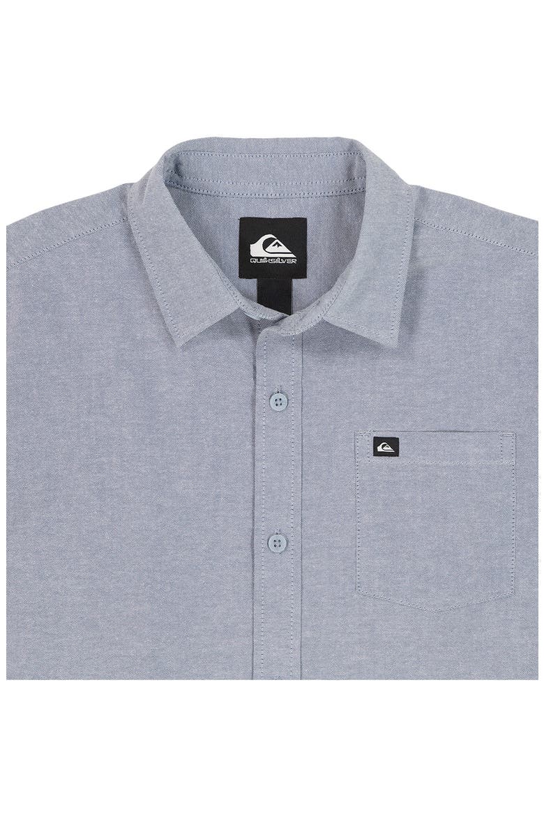 Kids' Oxford Classic Short Sleeve Cotton Button-Up Shirt, Alternate, color, QUIET HARBOR