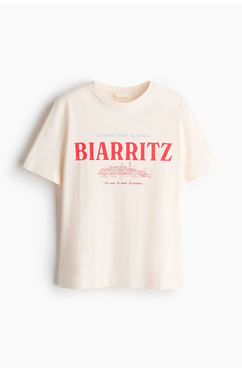 H&M Printed t-shirt, Alternate, color, Cream/Biarritz