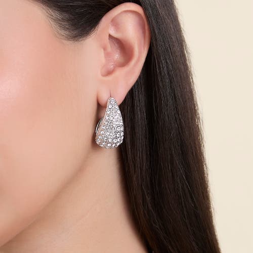 Jessica Simpson Pave Teardrop Clip-on Earrings In Metallic
