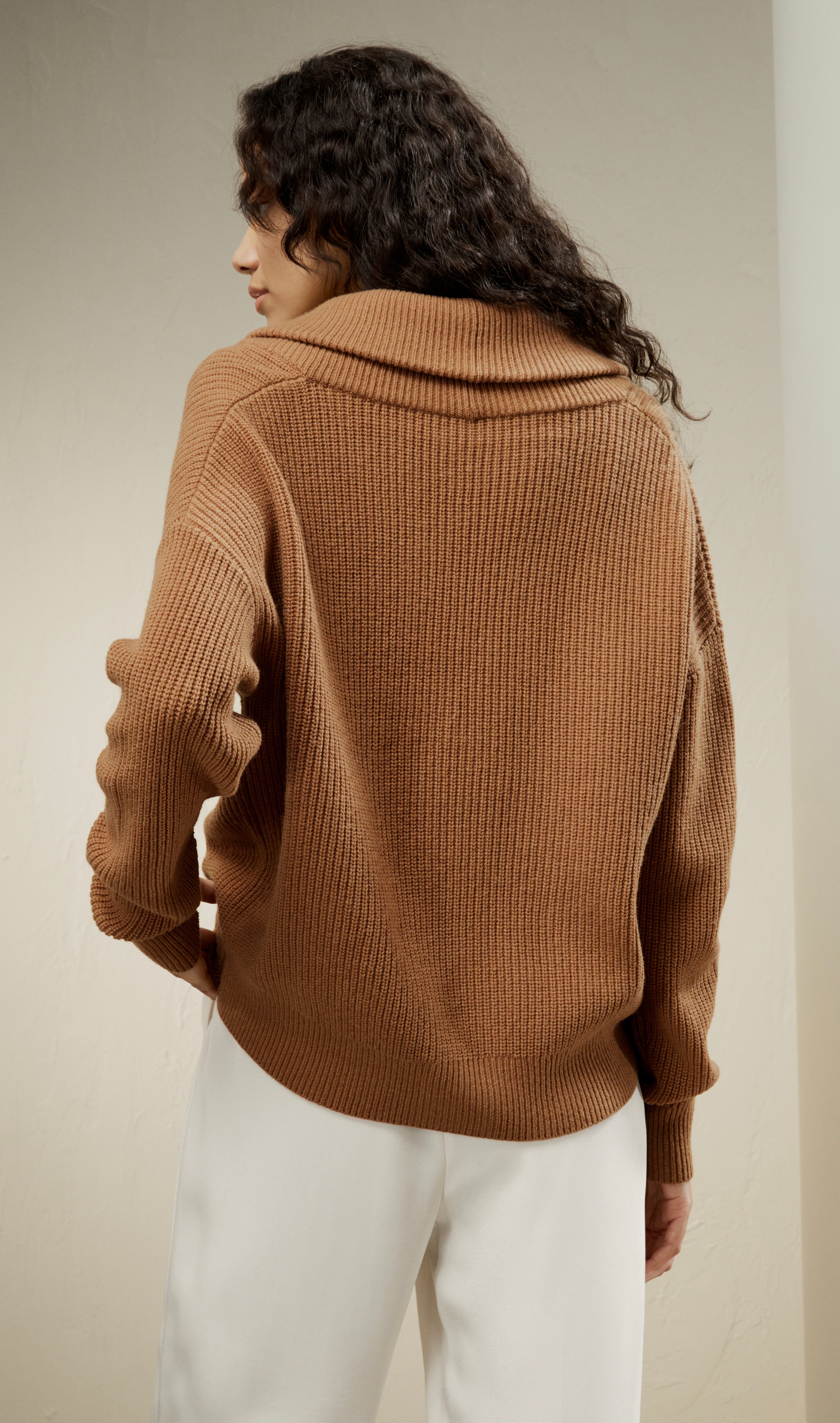 Wool Knit Shawl Collar Cardigan - image 2