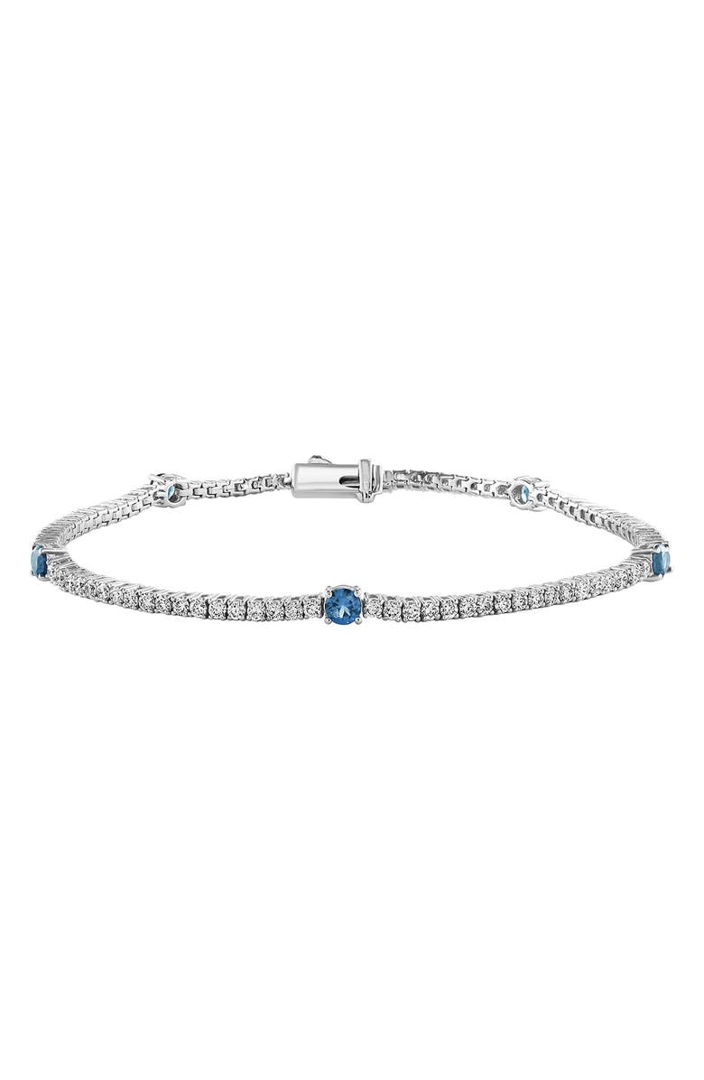 EFFY 14K White Gold White & Blue Lab Created Diamond Tennis Bracelet - 2.45ct., Main, color,