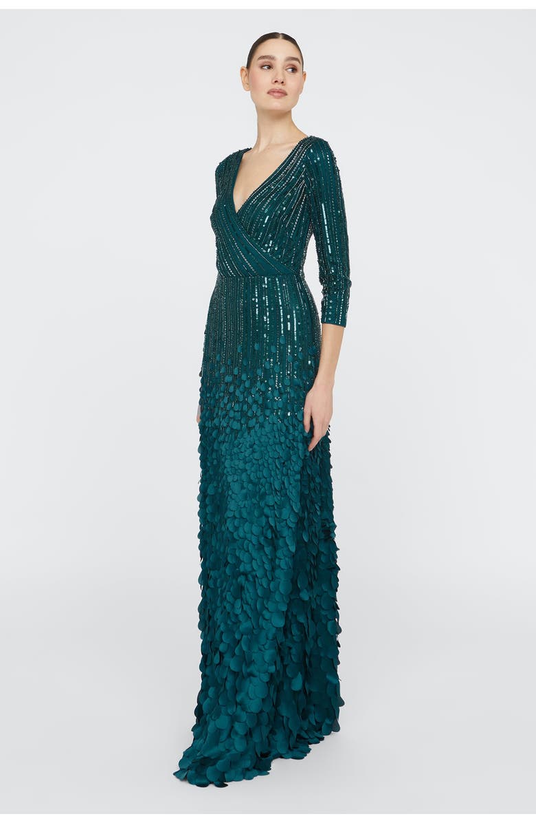 Theia Arabella Beaded Gown, Alternate, color, Poseidon