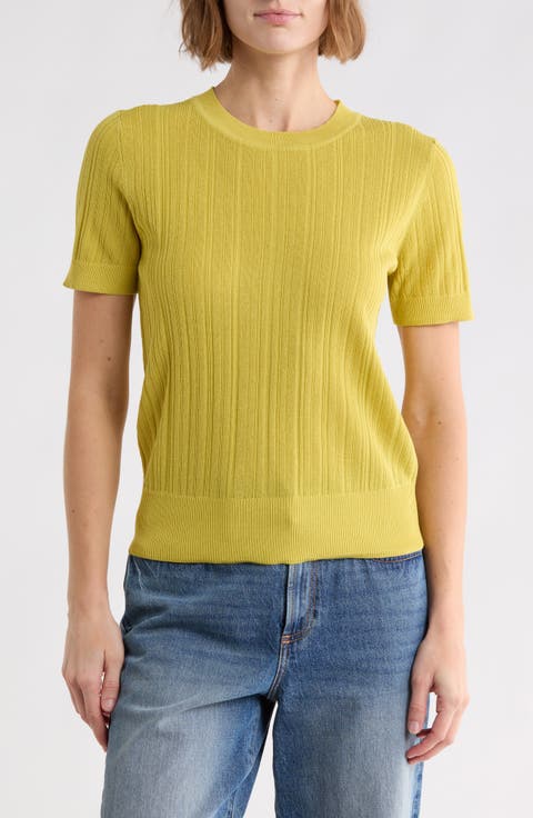 Variegated Rib Crewneck Sweater