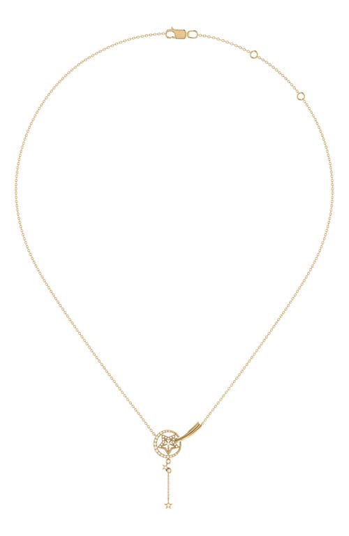 Luvmyjewelry Stella Comet Diamond Pendant Necklace In Gold