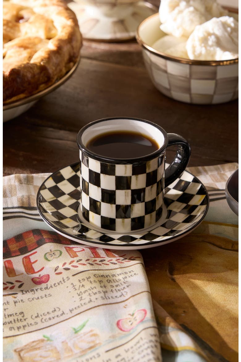 Courtly Check Set of 2 Espresso Cups & Saucers, Alternate, color, COURTLY