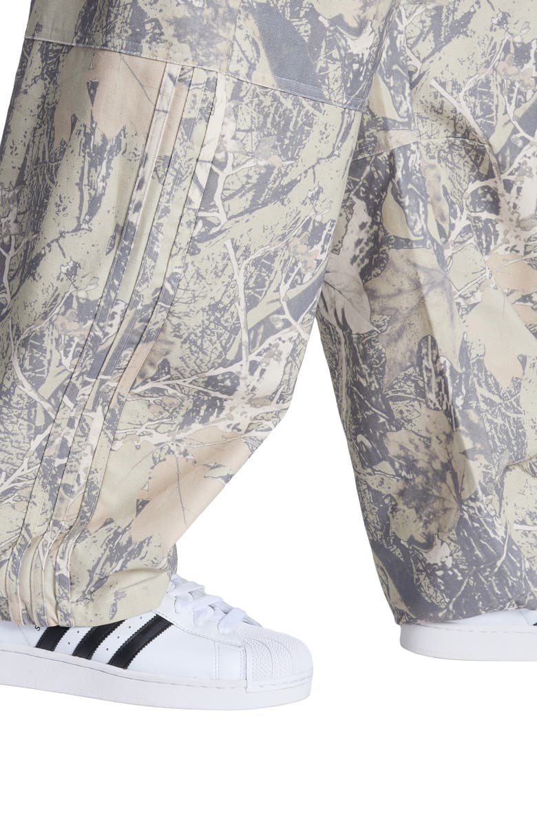 adidas Originals Loose Fit Leaf Print Canvas Cargo Pants, Alternate, color, 