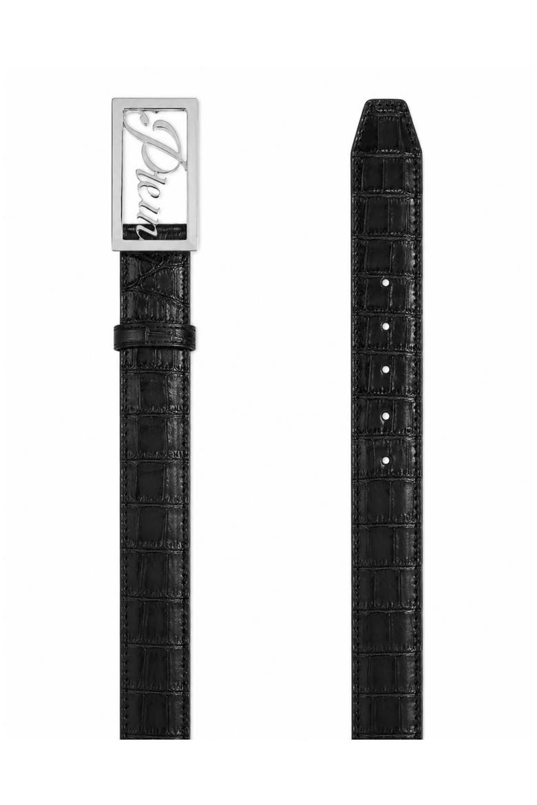 Saffiano Leather Belt Cocco Men, Alternate, color, black/nickel