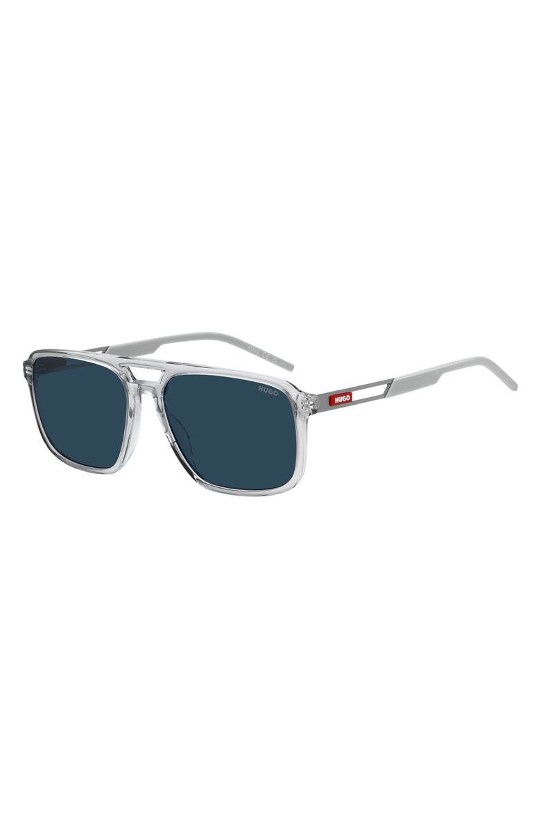 BOSS 58mm Navigator Sunglasses, Alternate, color, Grey/ Blue