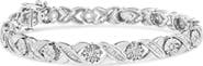 Haus of Brilliance Silver 1.0 Cttw Diamond Miracle-Set X-Link Tennis Bracelet
