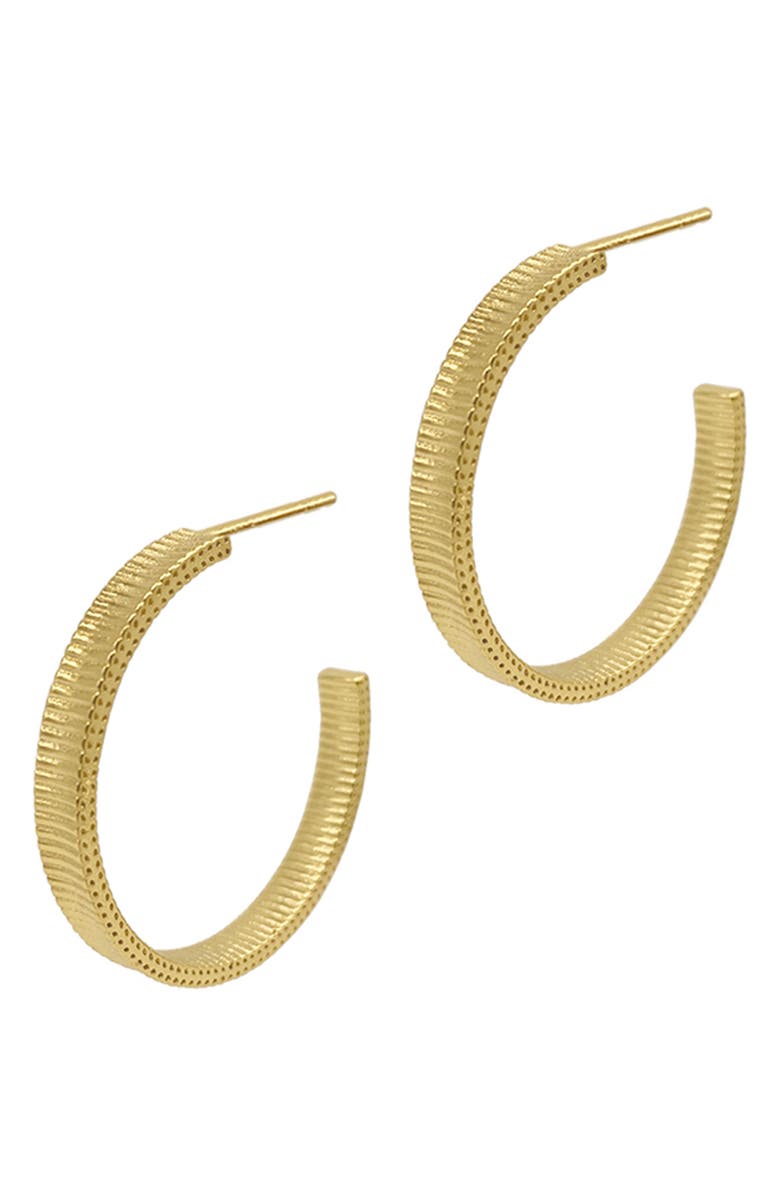 Adornia Ripple 38mm Hoop Earrings, Main, color, Yellow